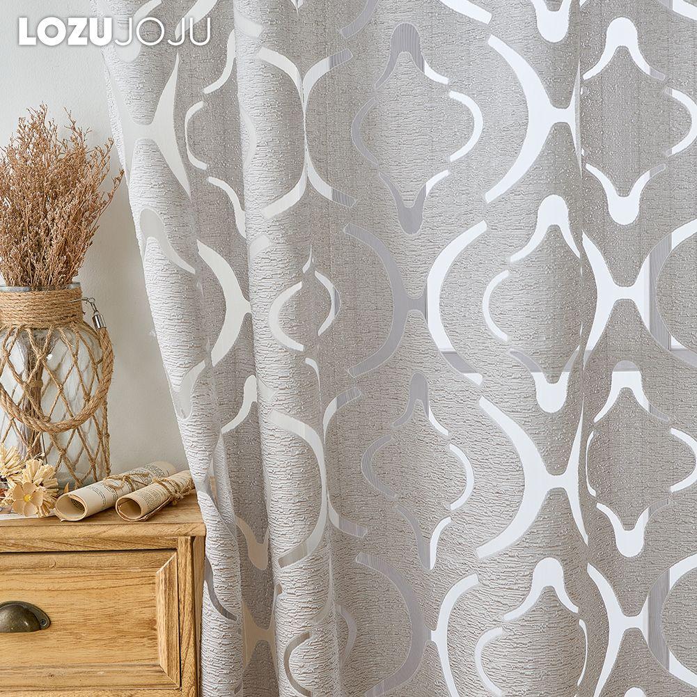 1 шт. LOZUJOJU 10% затемнение модный универсальный тюль персонализированный цветочный жаккард серый прозрачный занавес для кухни гостиная спальня окно домашний декор