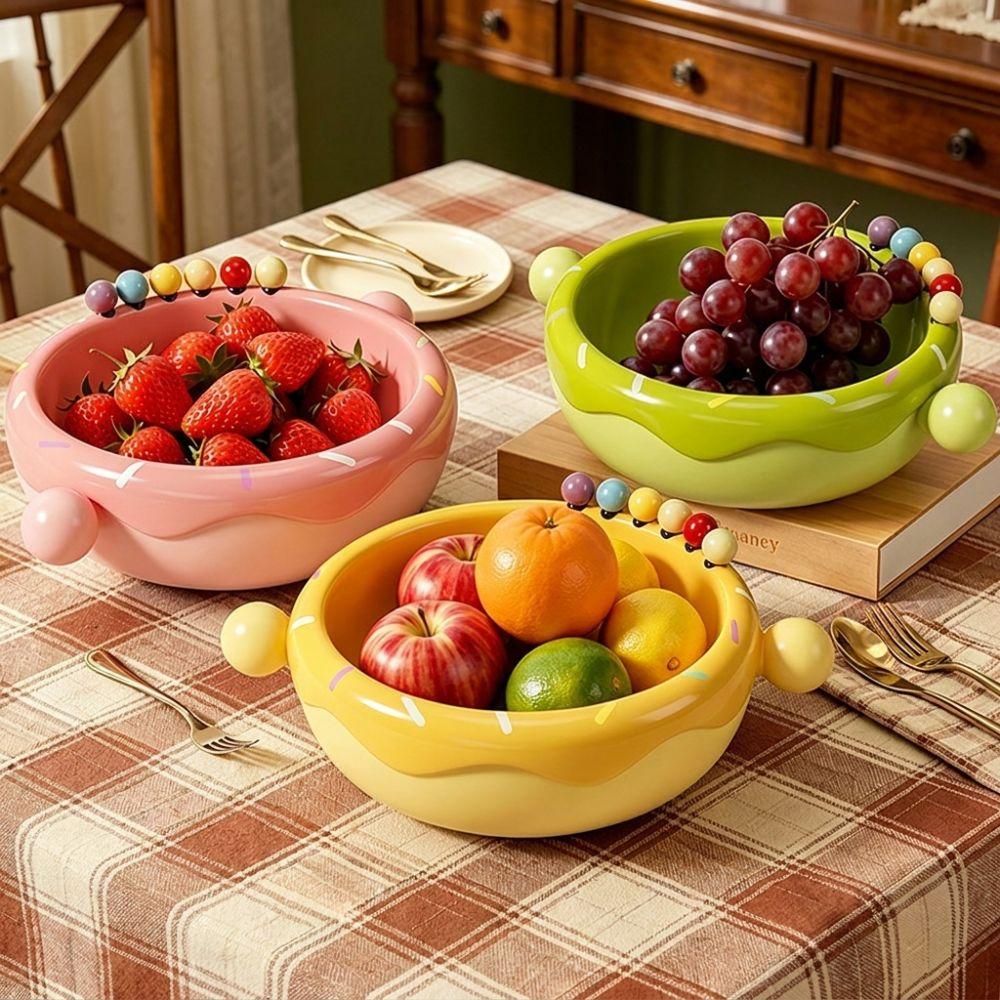Plastic Fruit Serving Plate Large Capacity Snack Storage Tray Home Living Room