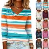 Женский полосатый пуловер с принтом, повседневный и модный, с длинным рукавом