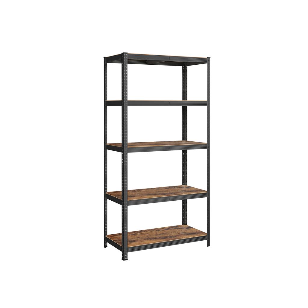 SONGMICS Shelving Unit, 50 x 100 x 200 cm, 875 kg Load Capacity (175 kg per Shelf), Industrial, Adjustable Storage Shelves, for Living Room, Kitchen