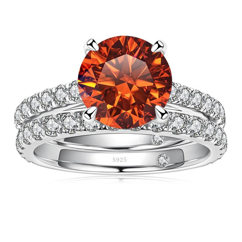 Bague Ringen Роскошное кольцо с муассанитом цвета D 3,0 карата, женские ювелирные изделия из стерлингового серебра 925 пробы с четырьмя когтями, свадебные комплекты для свадьбы
