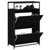 VidaXL Shoe Cabinet Black 75x34x112 Cm Engineered Wood 840034
