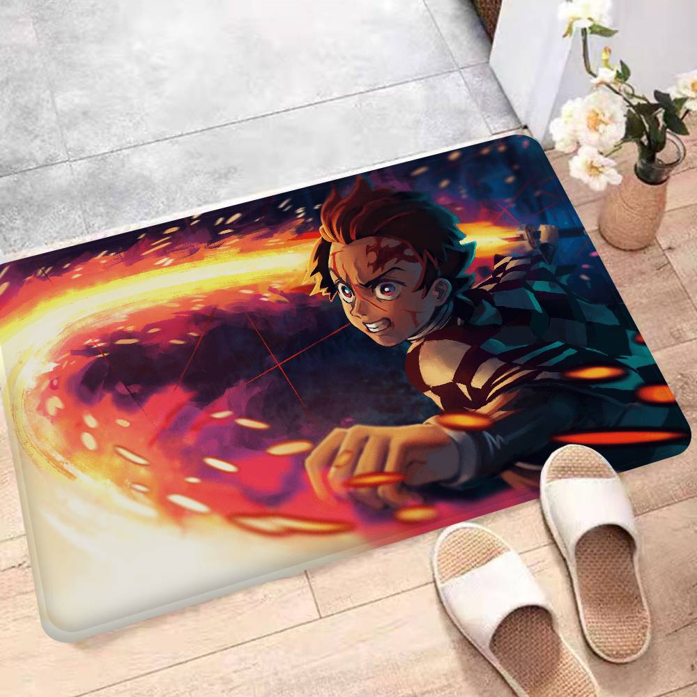 Японский истребитель демонов придверный коврик моющийся противоскользящий коврик для гостиной под диван и кресла, коврик для кухни и прикроватные коврики