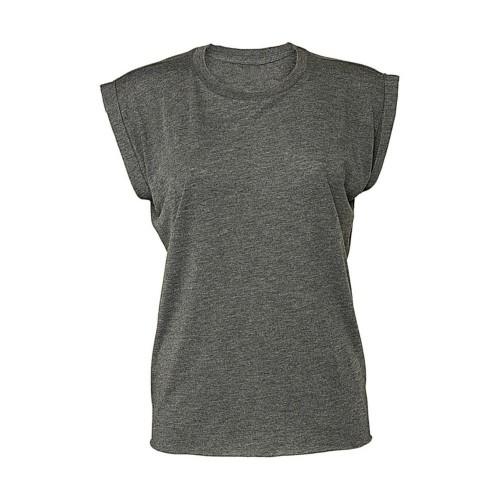 Bella + Canvas Womens/Ladies Flowy Muscle Rolled Sleeves T-Shirt