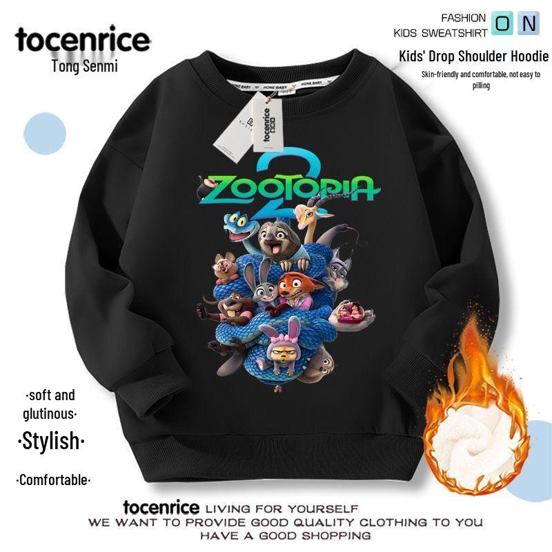 Zootopia 2 Kids' Hoodie: Nick Wilde & Judy Hopps, Autumn/Winter Long Sleeve Base Layer for Boys & Girls, Sizes 8.
