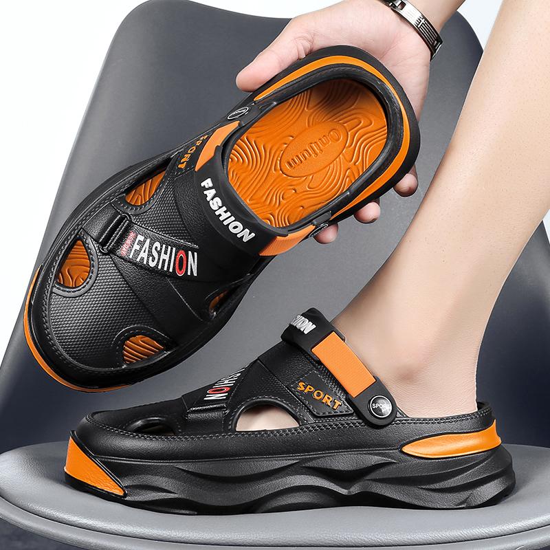Новые мужские сандалии для бассейна, уличная пляжная обувь, слипоны, садовые сабо, сандалии, повседневные нескользящие тапочки, мужские шлепанцы