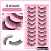 10 пар 3D многослойных завитых накладных ресниц для европейского и американского макияжа