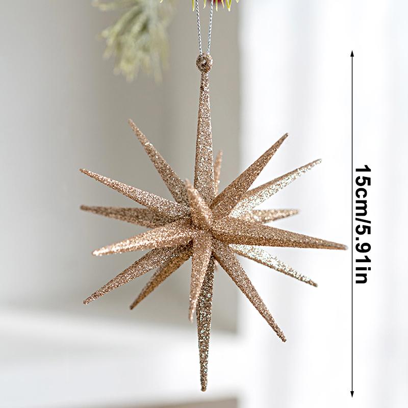 5 шт. подвеска в виде звезды на рождественскую елку, ярко сияющая, рождественские украшения, сверкающая звезда