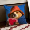 cartoon PPaddington BBear Cushion Cover Reversible Soft Durable Pillow Cover Home  Car MultiScene Use for Daily Comfort