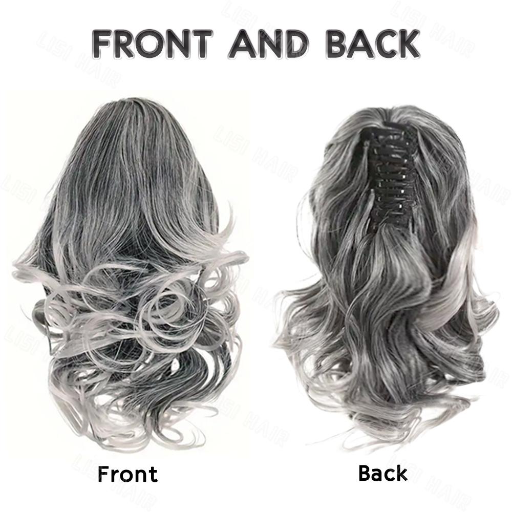 LISI HAIR Синтетические короткие вьющиеся волнистые наращивания хвоста, зажим для наращивания волос, парик для женщин и девочек, одежда для косплея
