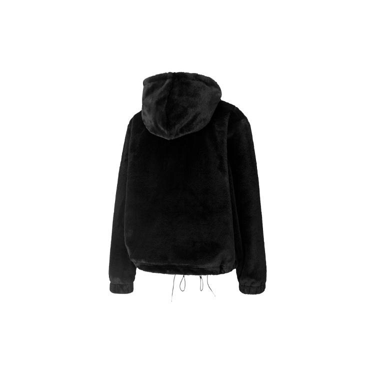 PUMA Casual Velvet Jackets Women's Black Hooded Moderate 533127-01