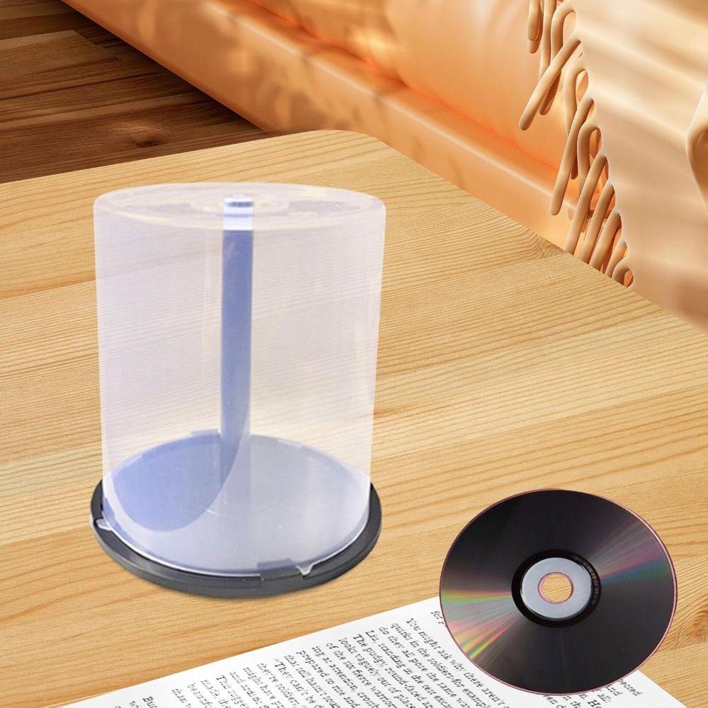 Clear Plastic DVD Storage Bucket Holds 100 Discs Disc Organizer Portable CD Storage Bucket  Home