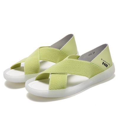 Женские сандалии на плоской подошве 2022 года, модные зеленые удобные женские сандалии из ткани, повседневная летняя обувь, размеры 35-45 Sandalias De Mujer