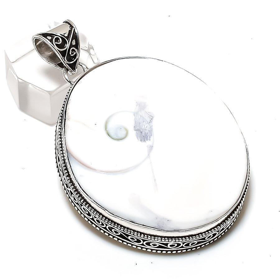 Natural Shiva Eye Gemstone 925 Sterling Silver Jewelry Pendant 2.44" ETC-14590