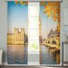 London Big Ben And Houses Sheer Curtains For Bedroom Living Room Tulle Curtains For Kitchen Window Voile Curtains
