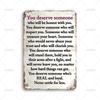 Funny Metal Tin Sign You Deserve Someone Who Will Be Honest With You Vintage Metal Signs for Man Cave Home Wall Decor