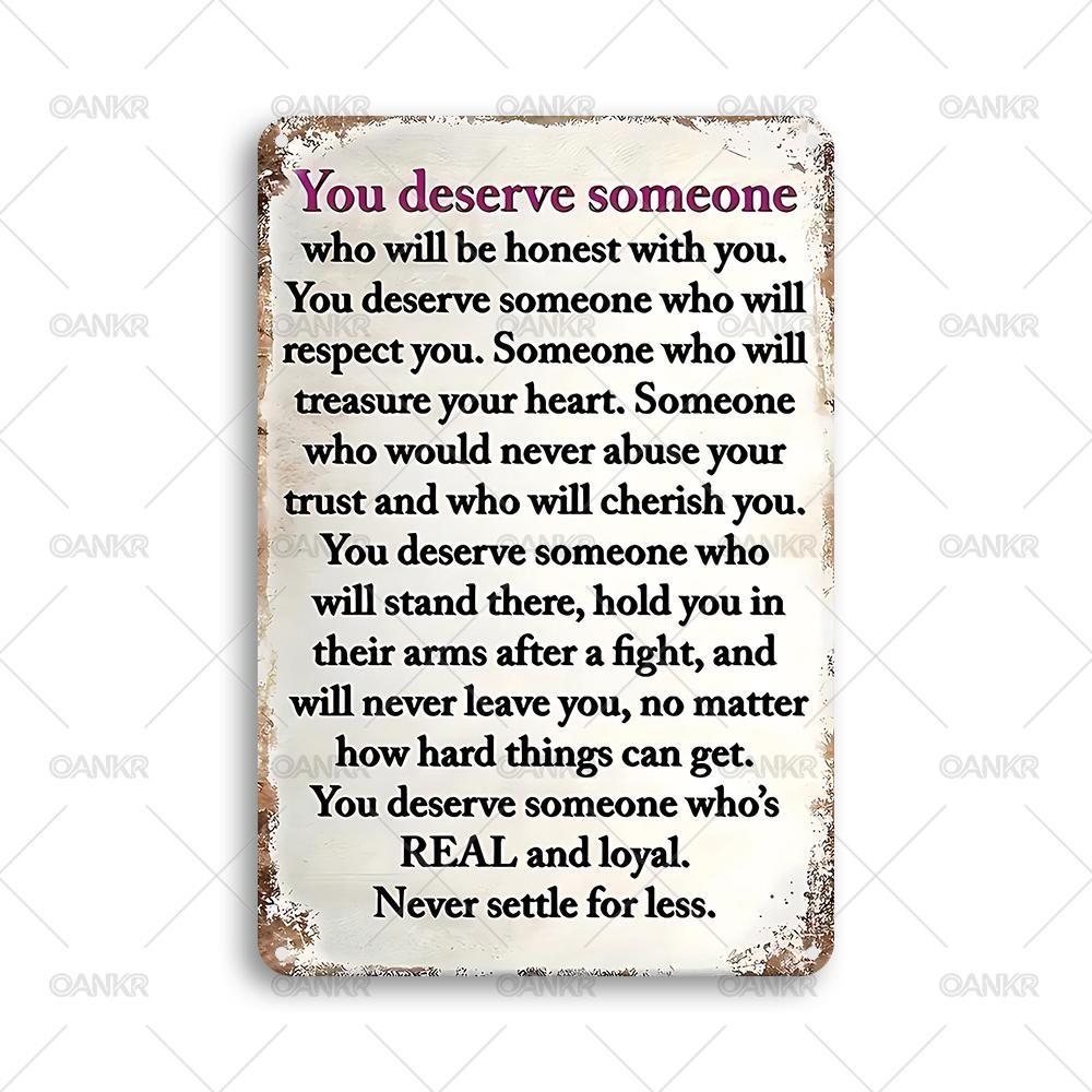 Funny Metal Tin Sign You Deserve Someone Who Will Be Honest With You Vintage Metal Signs for Man Cave Home Wall Decor
