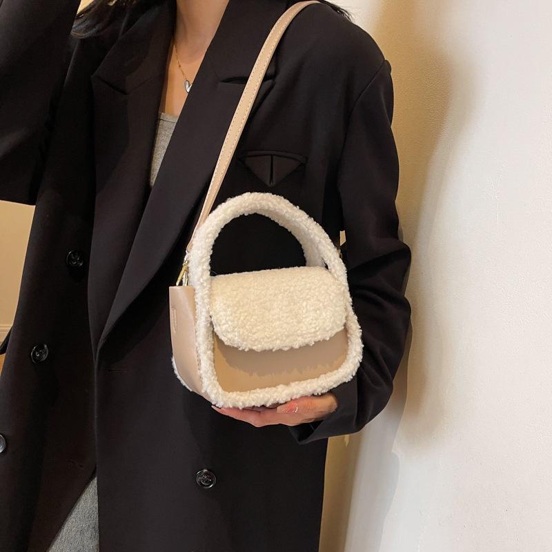 IELGY Нишевая популярная сумка Mao Mao сращивания портативная маленькая квадратная сумка, модная универсальная сумка через плечо