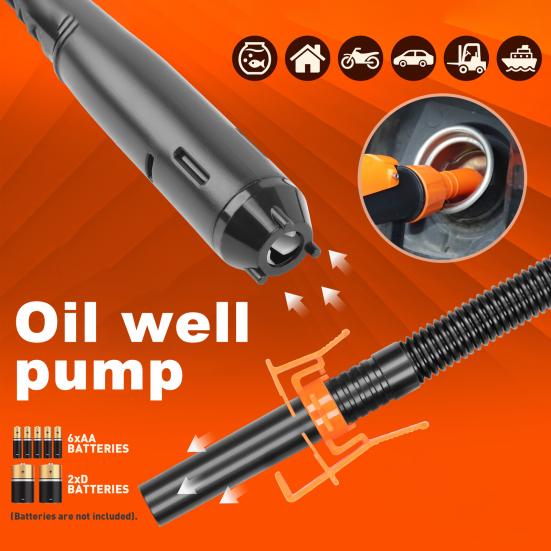 Портативный перекачивающий насос Электрический сифонный насос с батарейным питанием Мощное всасывание Простой в использовании ручной перекачивающий насос для мазута