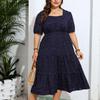 Plus Size Loose Dress Summer Women's Square Neck A-Line Long Dresses