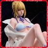 Saber Sitting Gk Anime Figure Cute Ahoge King Model 2D Beautiful Girl Statue Exquisite Desktop Decor Collectible Toy Gift