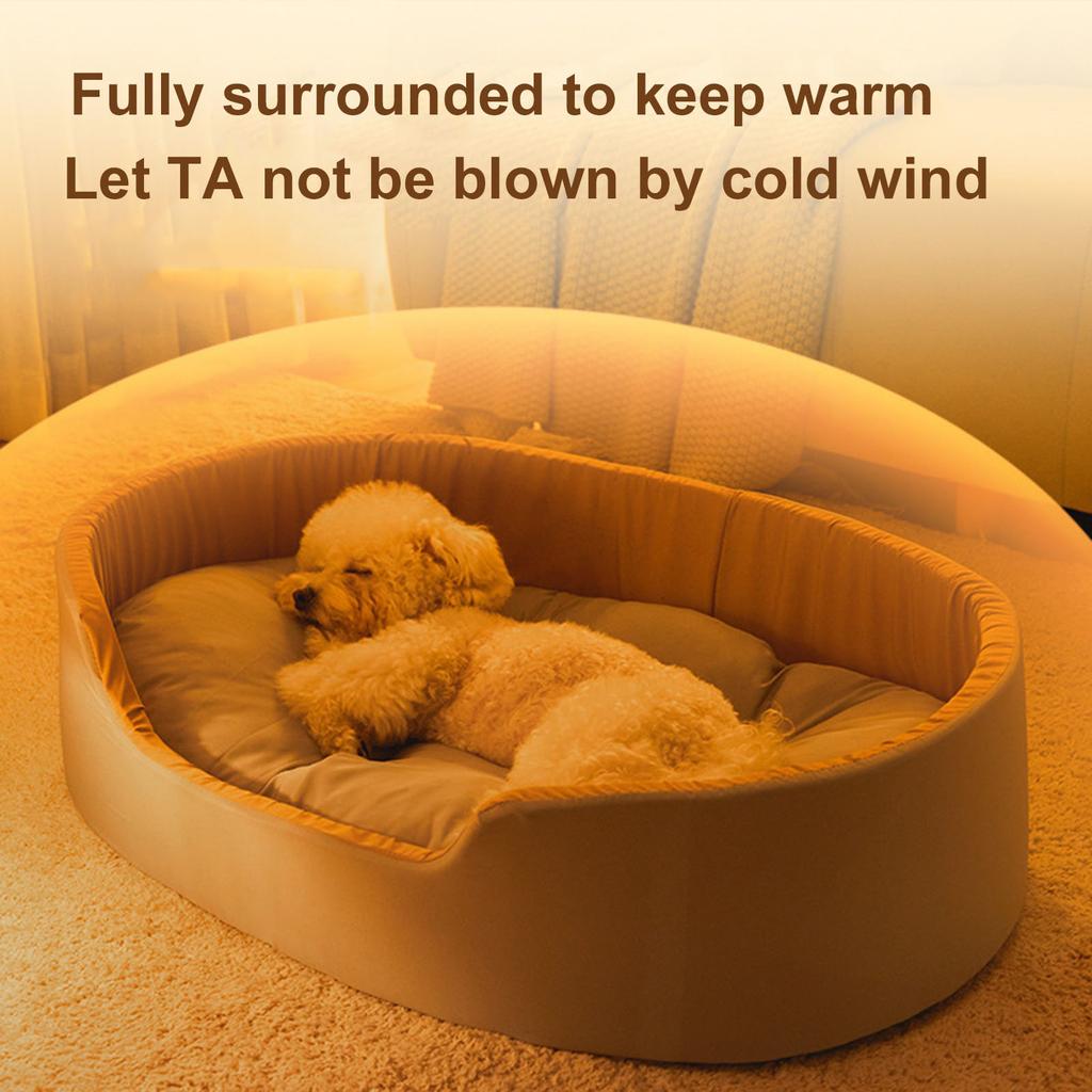 Лежанка для маленьких и средних собак и кошек, моющаяся делюкс, нескользящее дно, высокие и низкие бортики, со съемным универсальным матрасиком, не прилипает шерсть