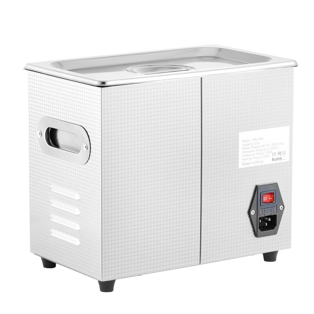 3L Ultrasonic Cleaner Machine Stainless Steel Ultrasonic Cleaning Machine Digital Heater Timer Jewelry Cleaning for Commercial Personal Home Use(3L)
