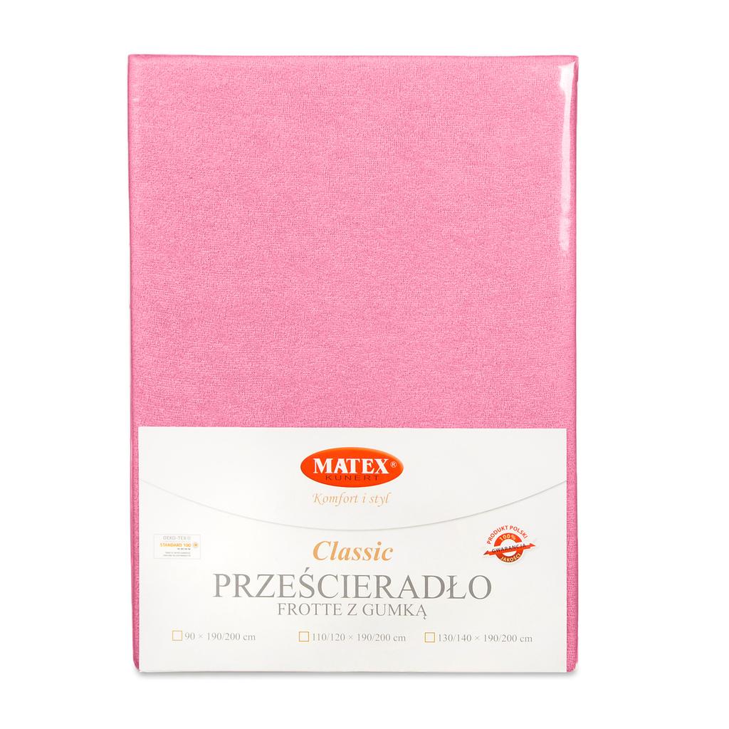 Classic terry fitted sheet 190x210, 200x220x20, pink_10, matex
