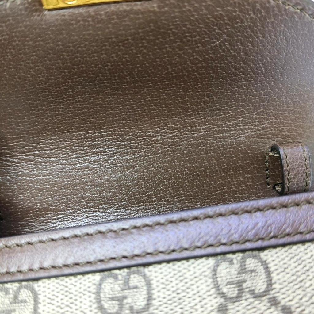 [Pre-Owned] Ophidia Logo Stripe Web Chain Canvas And Leather Mini Handbag - Very Good #AR1VOG