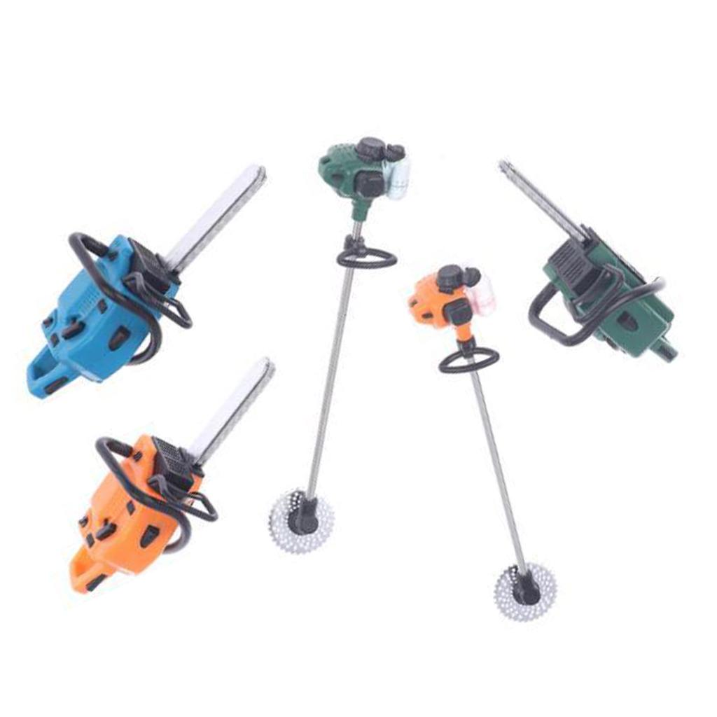 Маленькая газонокосилка для кукольного сада, демонстрационная миниатюрная бензопила, мебель для кукольного домика 1/12, украшения для кукольного домика