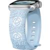 Bracelet for Apple Watch Series Ultra 2/3, 11, 10, 9 8 SE 7 6 5 4 3 2 1 42mm-44mm-45mm-46mm-49mm - Silicone Blue Camellia Pattern