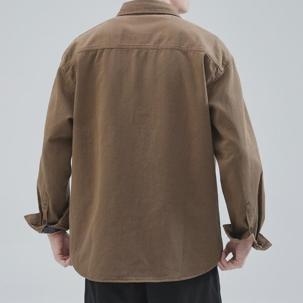 Men's Fashion Long Sleeve Japanese Work Shirt - Casual All-Match, Cool High-End Spring/Autumn Jacket