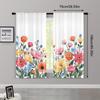 2Pcs, Curtains&Drapes Colorful Plants Watercolor Machine Washable (Without Rod) Art Deco Festive Ldeal For Kitchen Living Room