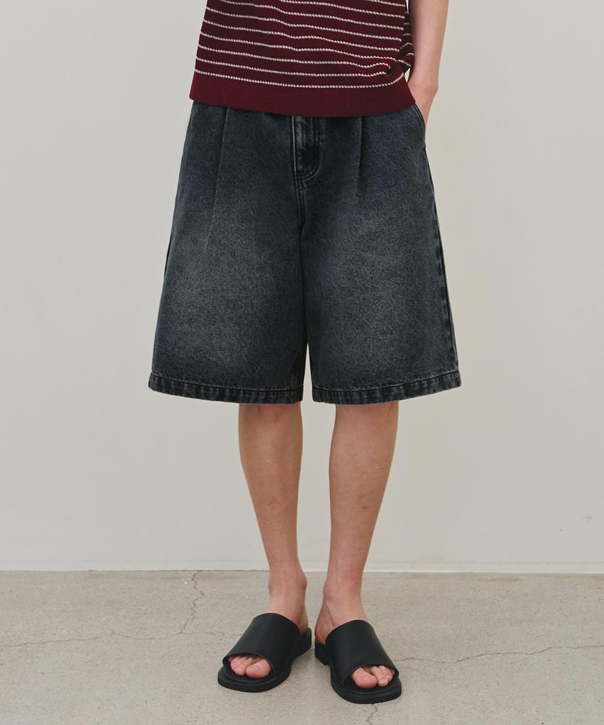 ROTEMBER Washed Bermuda Denim Pants [ 3 Colors ]