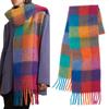 New Men Women Cashmere Scarf Thicked Warm Blanket Colorful Plaid Long Tassels Soft Shawls Neck Wraps Scarves