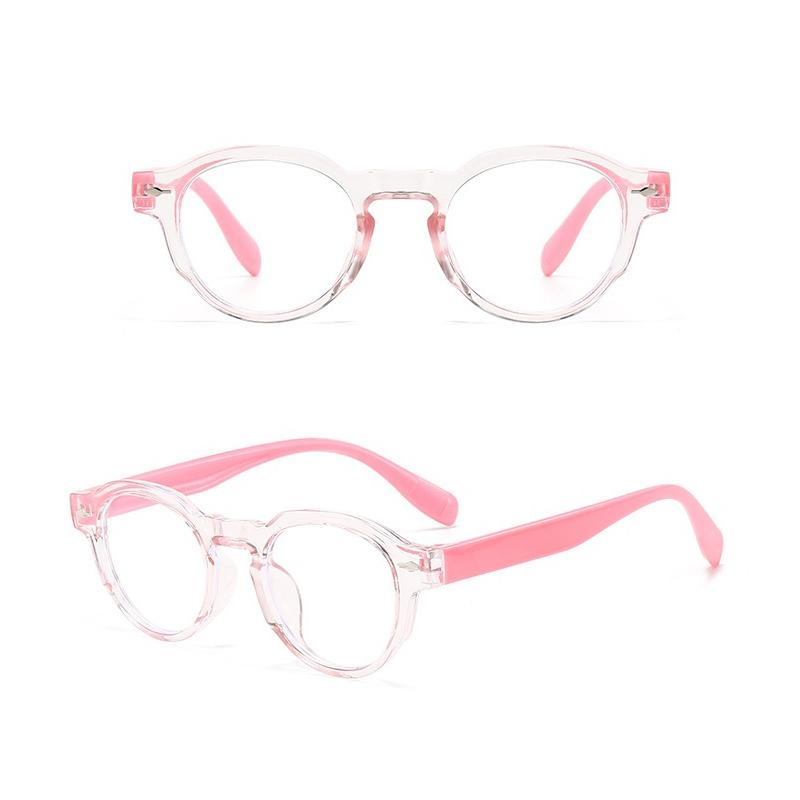 Cute Round Anti Blue Light Glasses Classic Rivet Decor Boys Girls Radiation Protection Kids Reading Eyewear