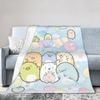 Мультяшный плед из кораллового флиса Sumikko Gurashi, плюшевый, Широкума, Пингвин, Постельное белье, Вязаный плед, Офисный, Супермягкий, Портативный