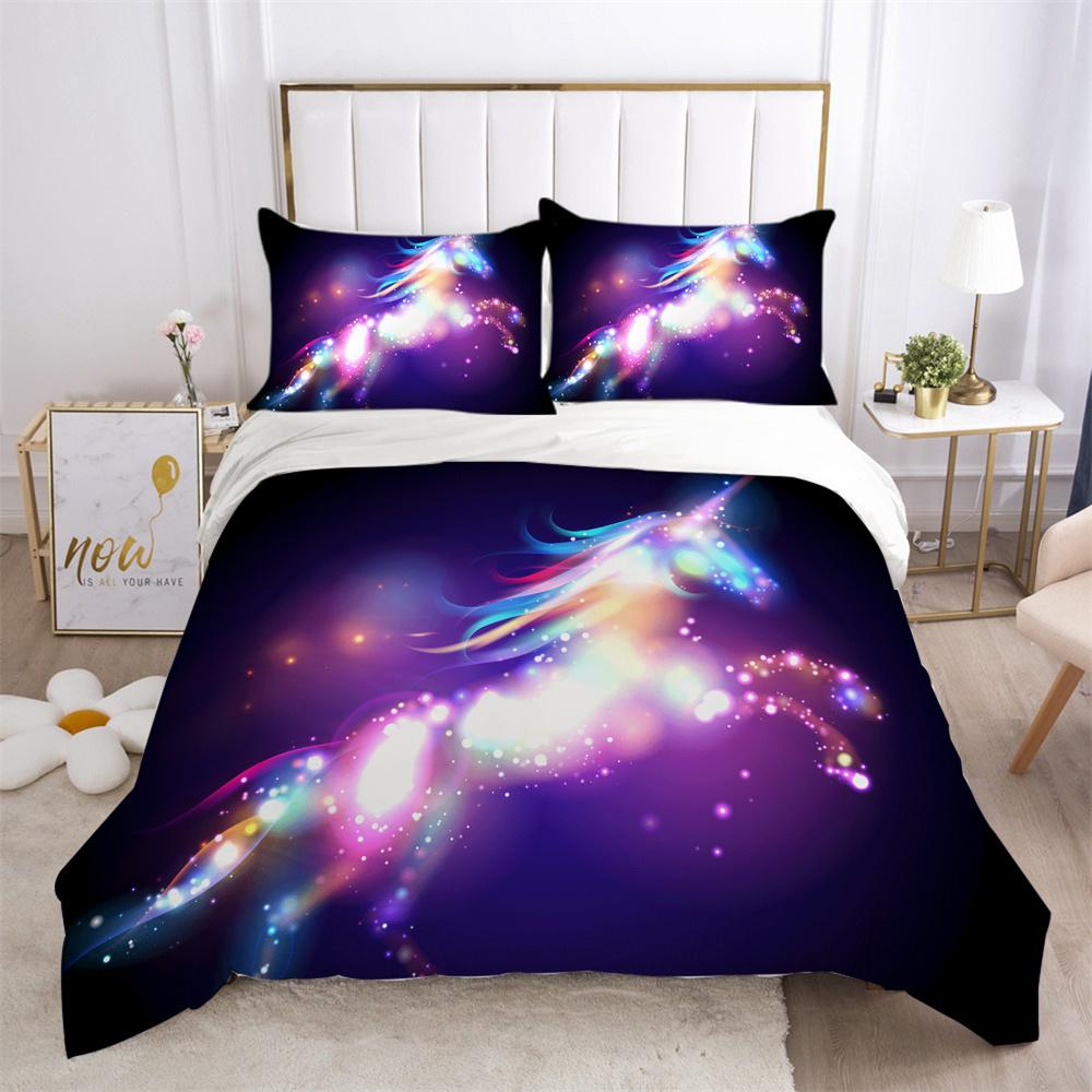 Комплект постельного белья с 3D принтом единорога, комплект постельного белья одного размера, высококачественный полиэстер, декор для детской спальни