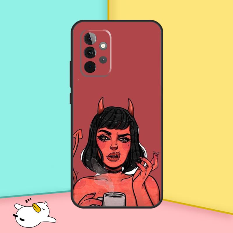 Чехол 'Женщина-дьявол' для Samsung Galaxy A34 A54 A14 A36 A56 A06 A13 A53 A32 A12 A22 A52 A35 A17 A16 A55 A15