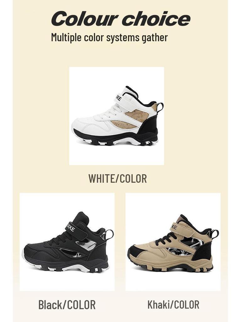 2025 Водонепроницаемые кожаные детские высокие кроссовки для хайкинга - Нескользящие, износостойкие, для детей