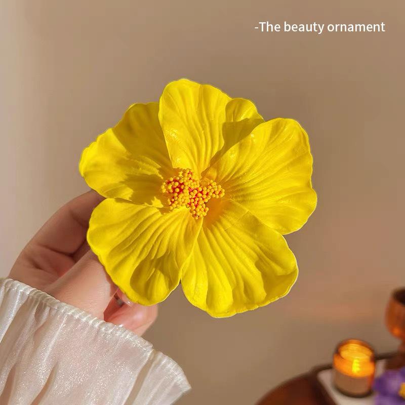 Весенне-летняя цветочная заколка для волос: Дизайн «Лилия, Роза и Гибискус»