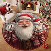 Рождественская радость Санта-Клаус Снеговик Ковер Мат Круглый Красный Подарочные коробки Коврик Праздничный Нескользящий Домашнее украшение для Гостиной Ковер