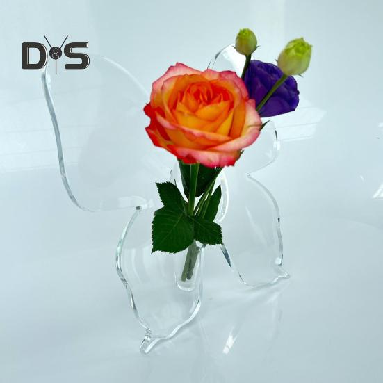 Ваза-бабочка, прозрачная акриловая ваза для цветов, небьющаяся настольная подставка для черенков цветов для домашнего журнального столика, обеденного стола, офиса