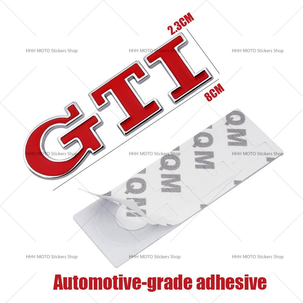 AABIK1 Metal GTI Logo Car Rear Trunk Emblem Side Sticker for Volkswagen VW Golf 4 5 6 7 8 Polo Jetta Tiguan Passat
