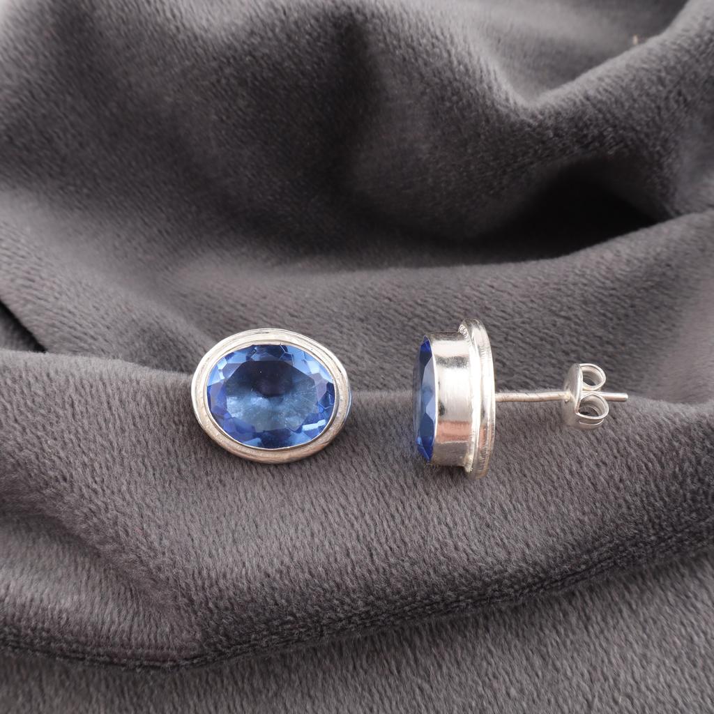 Tanzanite Handmade Gemstone Earrings, 925 Solid Sterling Silver Earrings Dainty Jewelry, Earrings For Engagement Gift