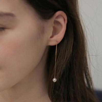 Современные посеребренные серьги-капли с длинными жемчужинами, заполненные 14-каратным золотом