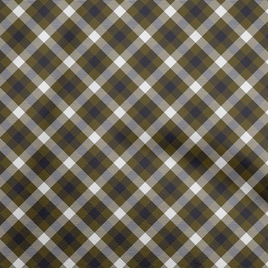 oneOone Cotton Flex Medium Blue Fabric Check Fabric For Sewing Printed Craft Fabric By The Yard 40 Inch