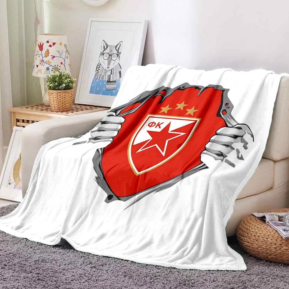 Crvena Zvezda Printed Flannel Blanket, soft throw for bedroom sofa, washable, Christmas present, great gift.