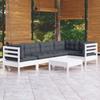 Day and Night - Day and Night Garden Furniture 6 Pieces with White Pine Wood Cushions