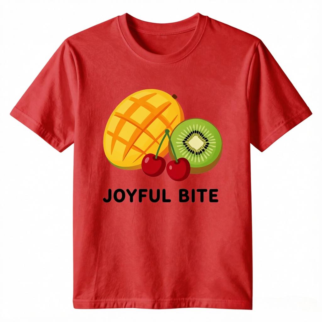 Unisex 100 Cotton Oversize T Shirt Joyful Bite Unisexgo Kiwi Cherry Print Casual Summer Short Sleeve Tee